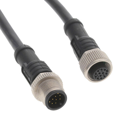 M12A12ML-12AFL-SB001 by Amphenol LTW - CABLE 12POS MALE TO FMALE 3.28