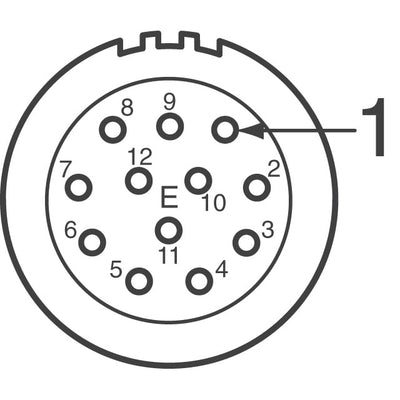 MA1RAE1200 by Amphenol Sine Systems Corp - CONNECTOR RCP HSG F/M 12P PNL MT RA