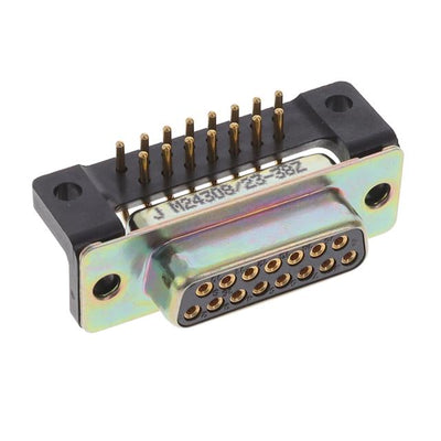 M24308/23-38Z by ITT Cannon, LLC - CONNECTOR D-SUB RCPT 15POS R/A SOLDER