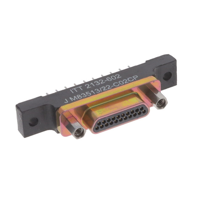 M83513/22-C02CP by ITT Cannon, LLC - MICRO-D PLUG 21POS PCB, CADMIUM/