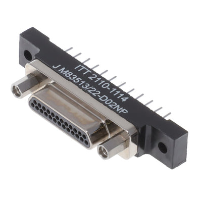 M83513/22-D02NP by ITT Cannon, LLC - MICRO-D PLUG 25POS PCB, ELECTROL