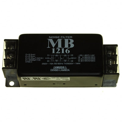 MB1216 by TDK-Lambda Americas Inc - LINE FILTER 250VDC/VAC 16A CHASS