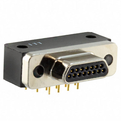MDM-15PCBR-A174-F222 by ITT Cannon, LLC - CONNECTOR MICRO-D PLUG 15POS R/A SLDR