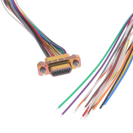 MDM-15PH003L by ITT Cannon, LLC - CABLE ASY D TO WIRE 15P 457.2MM