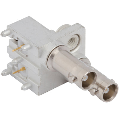 034-1135-12G by Amphenol RF - HD-BNC DUAL PORT, RIGHT ANGLE PC