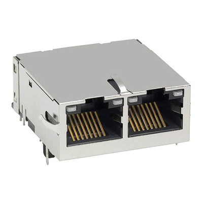 0826-1X2T-HS-F by Bel Fuse Inc. - CONNECTOR JACK 2PORT 1000 BASE-T PCB