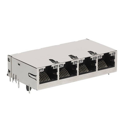0826-1X4T-HS-F by Bel Fuse Inc. - CONNECTOR JACK 4PORT 1000 BASE-T PCB