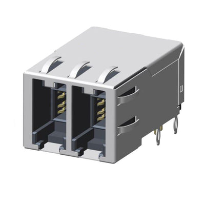 10133575-001LF by Amphenol ICC (FCI) - MODJACK SLIMLINE 1X2 PORT 8POS