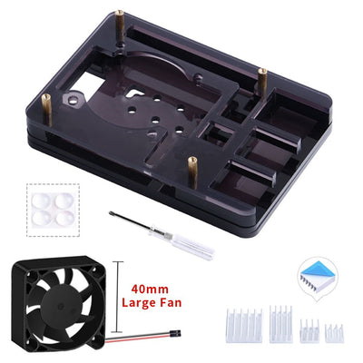 110061133 by Seeed Technology Co., Ltd - CASE ALUM BLACK WITH SGL FAN
