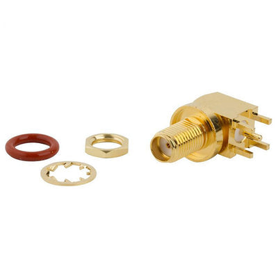 132203-18 by Amphenol RF - CONNECTOR SMA JACK R/A 50 OHM PCB