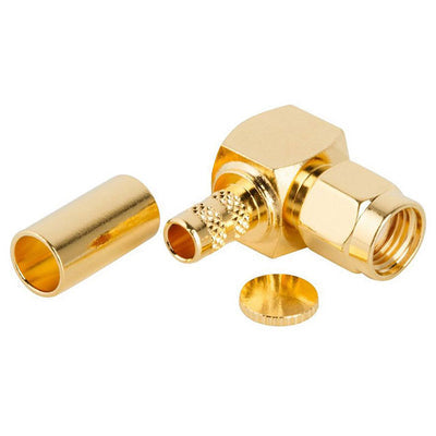 132235RP by Amphenol RF - CONNECTOR RPSMA PLUG R/A 50OHM SOLDER