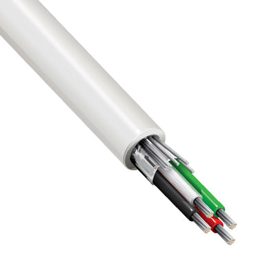 8729 0091000 by Belden Inc. - CABLE 4COND 22AWG WHT SHLD 1000