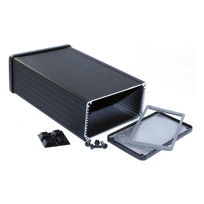 1457N1601EBK by Hammond Manufacturing - BOX ALUM BLACK 6.811""L X 4.252""W