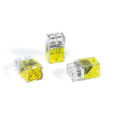 148-90036 by HellermannTyton - WIRE CONN PUSH 2PORT YLW