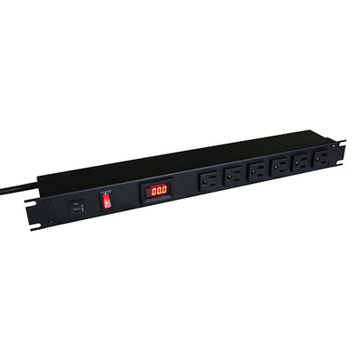 1583H6B1BKAM by Hammond Manufacturing - POWER STRIP 19"" 15A 6OUT 15'CORD