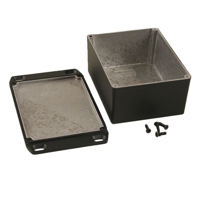1590WCFLBK by Hammond Manufacturing - BOX ALUM BLACK 4.705""L X 3.701""W