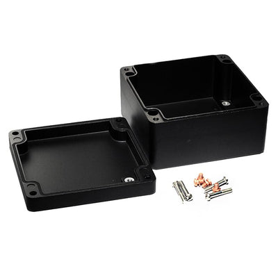 1590Z160BK by Hammond Manufacturing - BOX ALUM BLACK 6.299""L X 6.299""W