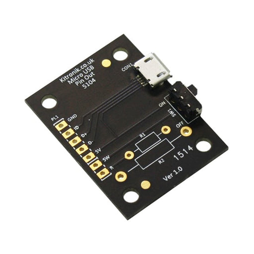 5104 by Kitronik Ltd. - KITRONIK MICRO USB BREAKOUT BOAR