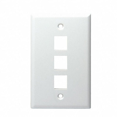 20-3003-WH by DataComm Electronics, Inc. - KEYSTONE PLATE 3 PORT, WHITE, UL