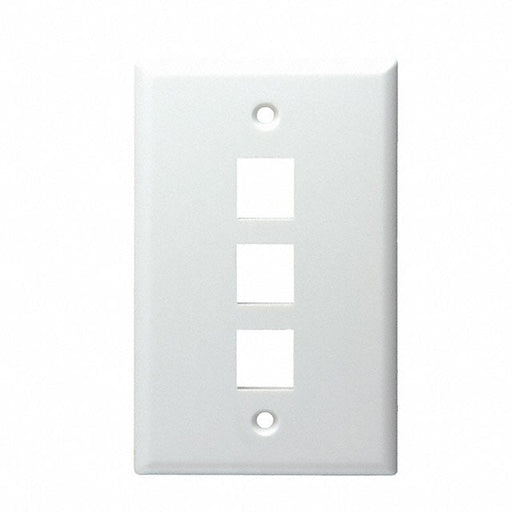 20-3003-WH by DataComm Electronics, Inc. - KEYSTONE PLATE 3 PORT, WHITE, UL