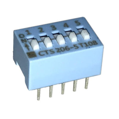 206-5S by CTS Electrocomponents - SWITCH SLIDE DIP SPST 50MA 24V