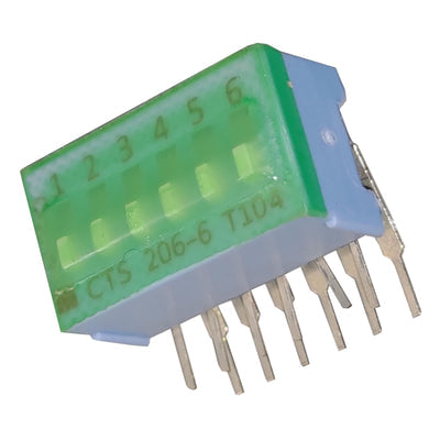 206-6RAST by CTS Electrocomponents - SWITCH SLIDE DIP SPST 50MA 24V