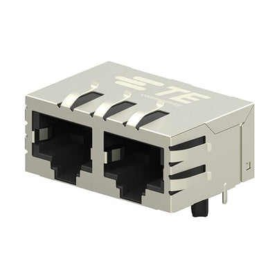 2301996-4 by TE Connectivity AMP Connectors - CONNECTOR JACK 2PORT 1000 BASE-T PCB