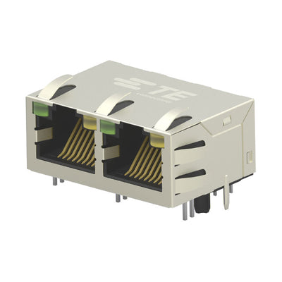 2301996-7 by TE Connectivity AMP Connectors - CONNECTOR JACK 2PORT 1000 BASE-T PCB