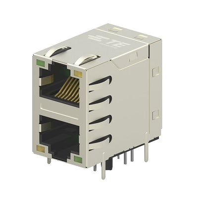 2301997-5 by TE Connectivity AMP Connectors - CONNECTOR JACK 2PORT 100 BASE-T PCB