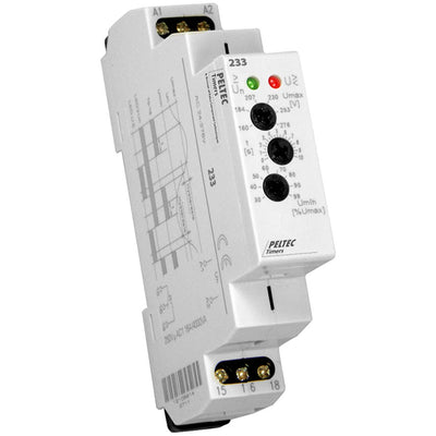 233 by Peltec Timers and Controls - SINGLE PHASE VOLTAGE MONITOR