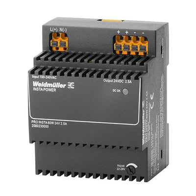 2580230000 by Weidmuller - AC/DC DIN RAIL SUPPLY 24V 60W