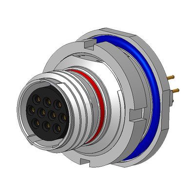 2M801-038-07M7-10SA by Amphenol Aerospace Operations - CONNECTOR RECPT FMALE 10POS GOLD SLDR