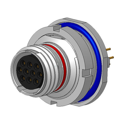 2M801-038-07MT7-10SA by Amphenol Aerospace Operations - CONNECTOR RECPT FMALE 10POS GOLD SLDR