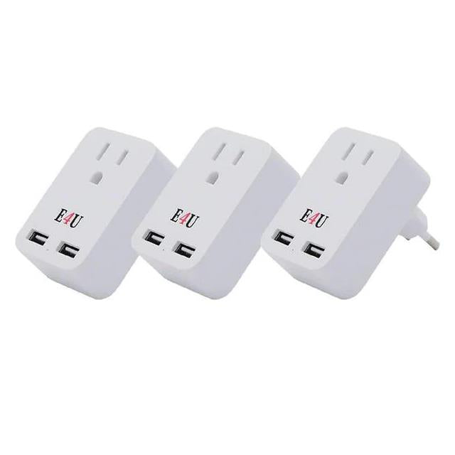 2U1O-C-3 by 5 Core Inc - 3Pcs Type C Adapter 2.4A USB