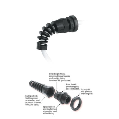 3464 by Heyco Products Corporation - FLEX RLTF 7 BLKW/3165 NUT