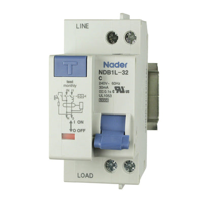 NDB1L-32C-16-120V by Nader - 16A GROUND FAULT CB, 30MA EARTH