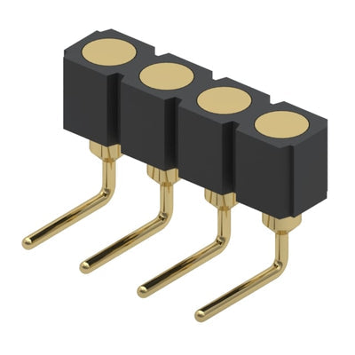 399-10-104-10-008000 by Mill-Max Manufacturing Corp. - CONNECTOR SPRING TARGET 4POS R/A PCB