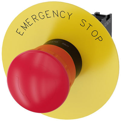3SU11001HB201CG0 by Siemens - EMERG-STOP, TWIST RELEASE RED MH