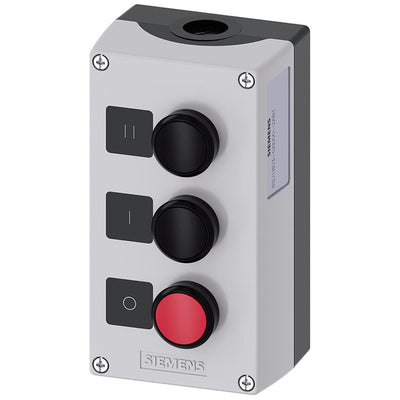 3SU18030AD002AB1 by Siemens - ENC PLASTIC,3-PUSHBUTTONS, BLK,