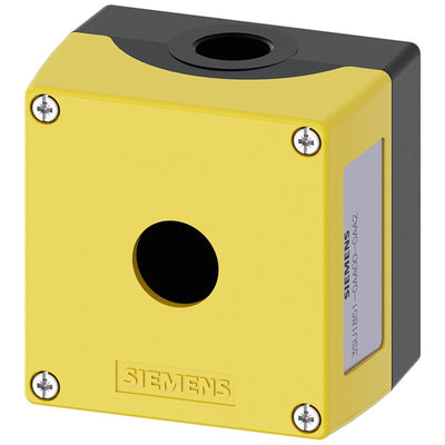 3SU18510AA000AA2 by Siemens - ENC METAL, YLW TOP, 1 HOLE, 22MM