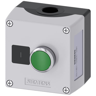 3SU18510AB002AB1 by Siemens - ENC METAL, PUSHBUTTON, MOM, GREE