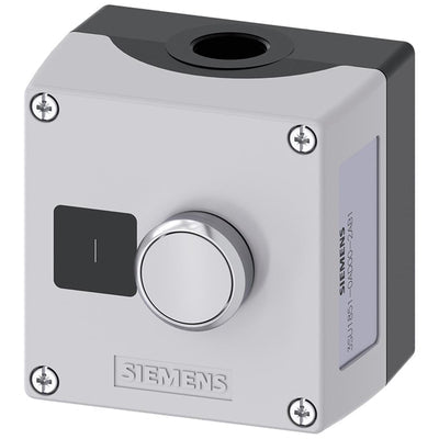 3SU18510AD002AB1 by Siemens - ENC METAL, PUSHBUTTON, MOM, WHIT