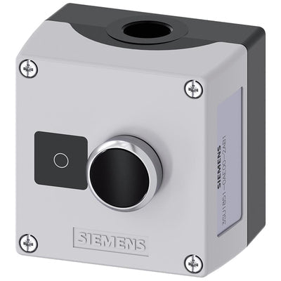 3SU18510AE002AB1 by Siemens - ENC METAL, PUSHBUTTON, MOM, BLAC