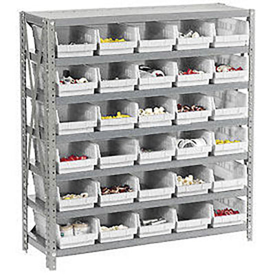 603429WH by Global Industrial - 7 SHELF STEEL SHELVING W/(30) 4