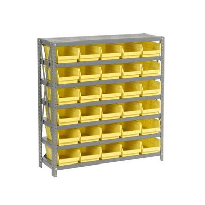 603429YL by Global Industrial - 7 SHELF STEEL SHELVING W/(30) 4