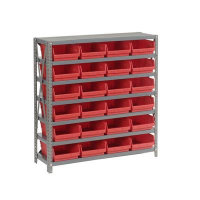 603431RD by Global Industrial - 7 SHELF STEEL SHELVING W/(24) 4