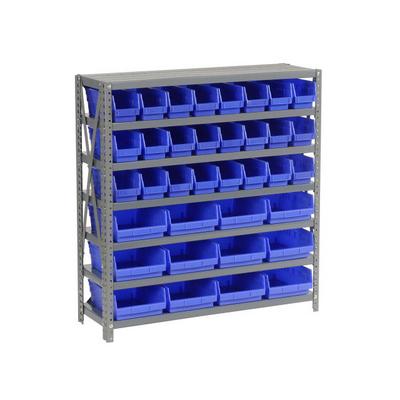 603433BL by Global Industrial - 7 SHELF STEEL SHELVING W/(36) 4