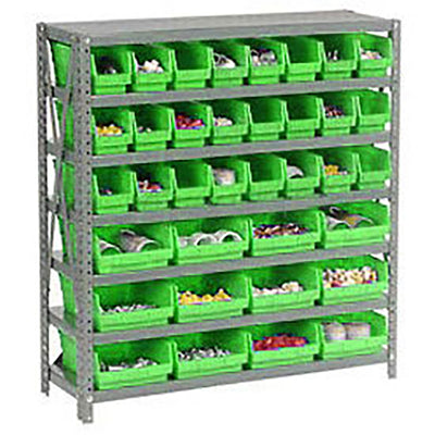 603433GN by Global Industrial - 7 SHELF STEEL SHELVING W/(36) 4