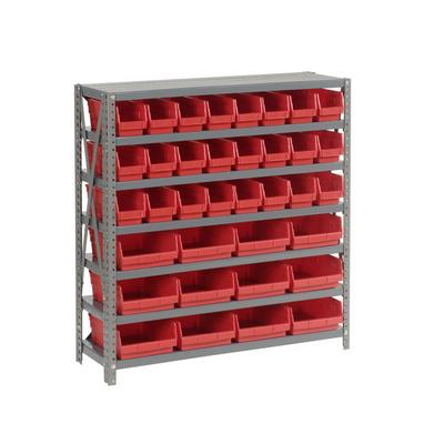 603433RD by Global Industrial - 7 SHELF STEEL SHELVING W/(36) 4