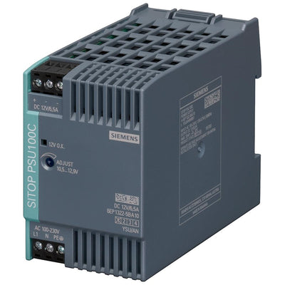 6EP13225BA10 by Siemens - AC/DC DIN RAIL SUPPLY 12V 78W